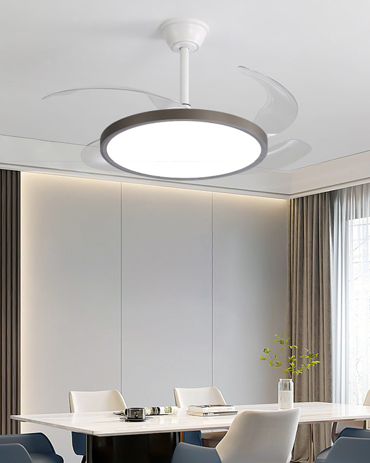 WOMO White Retractable Ceiling Fan Lamp-WM5035