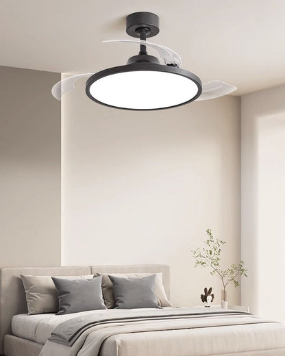 WOMO White Retractable Ceiling Fan Lamp-WM5035