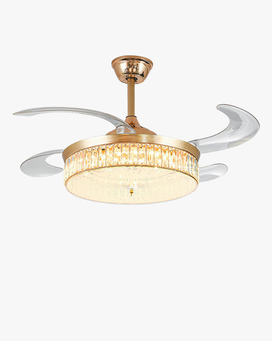 WOMO Crystal Retractable Ceiling Fan Chandelier-WM5036