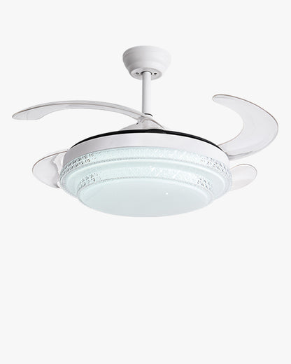 WOMO Retractable White Acrylic Ceiling Fan Lamp-WM5038