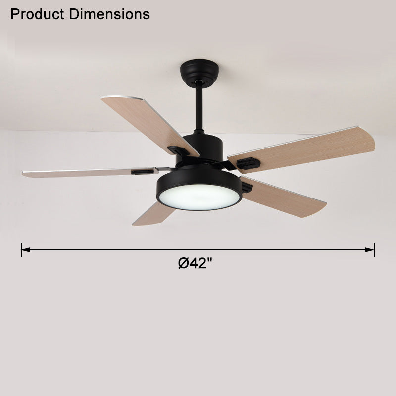 WOMO 5 Blade Modern Wood Ceiling Fan Lamp-WM5039
