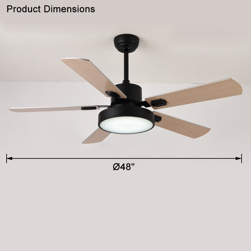 WOMO 5 Blade Modern Wood Ceiling Fan Lamp-WM5039