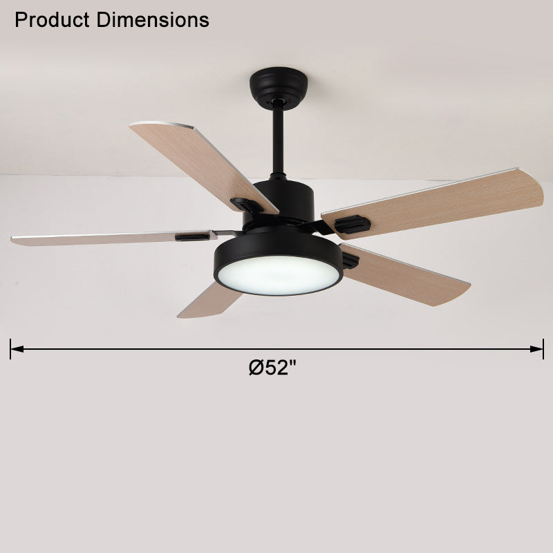 WOMO 5 Blade Modern Wood Ceiling Fan Lamp-WM5039
