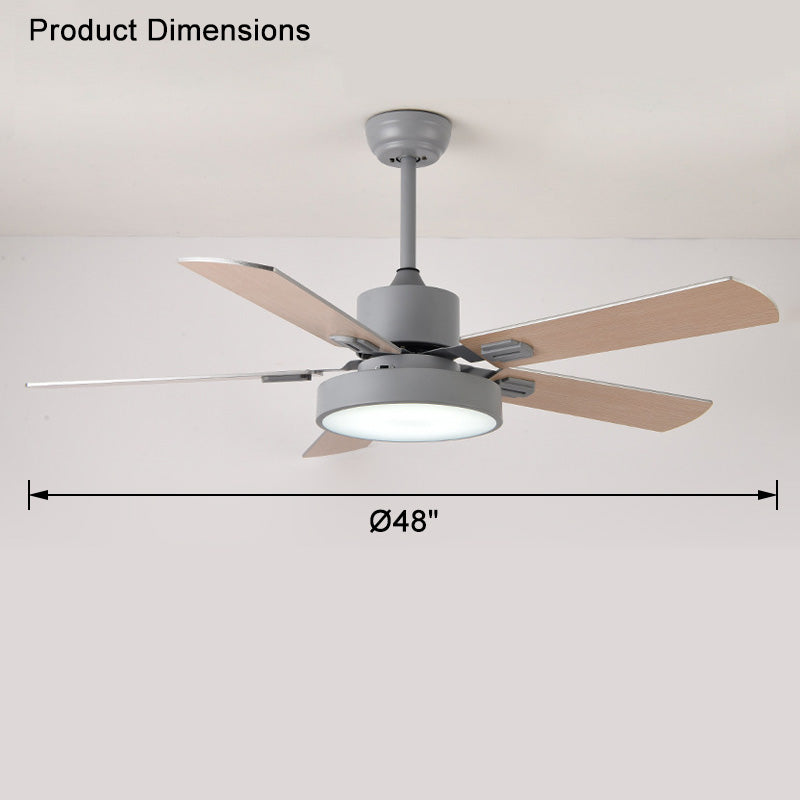 WOMO 5 Blade Modern Wood Ceiling Fan Lamp-WM5039