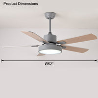 WOMO 5 Blade Modern Wood Ceiling Fan Lamp-WM5039