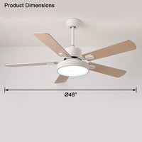 WOMO 5 Blade Modern Wood Ceiling Fan Lamp-WM5039