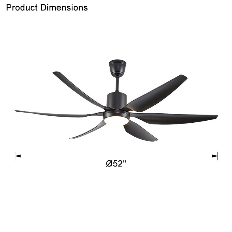 WOMO 5 Black Blade Large Ceiling Fan Lamp-WM5042