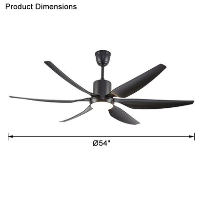 WOMO 5 Black Blade Large Ceiling Fan Lamp-WM5042