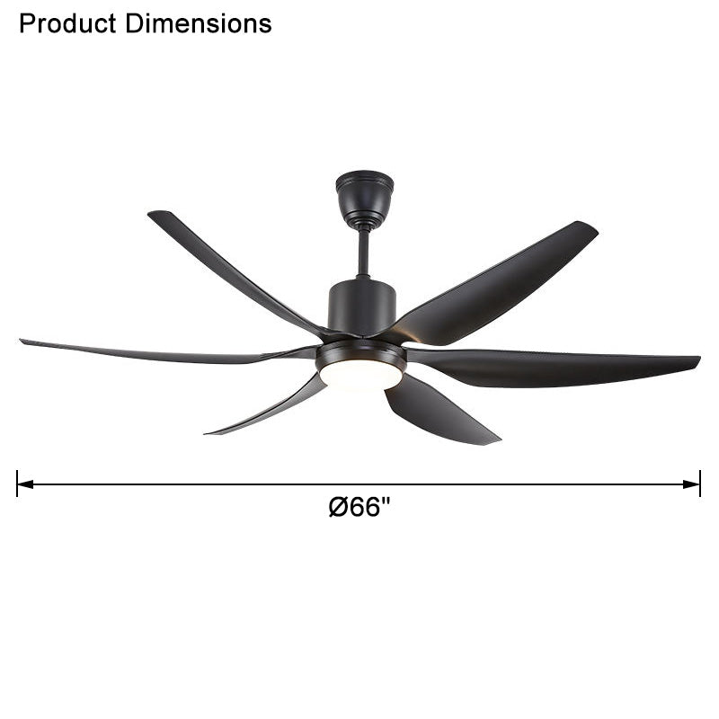 WOMO 5 Black Blade Large Ceiling Fan Lamp-WM5042