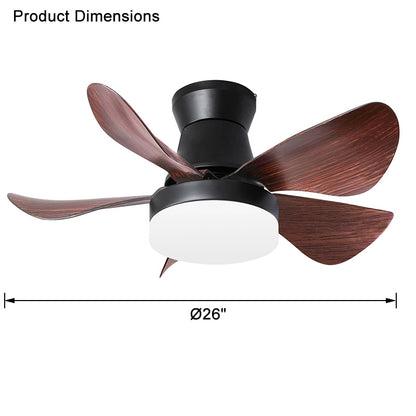 WOMO Modern Farmhouse Small Ceiling Fan Lamp-WM5046