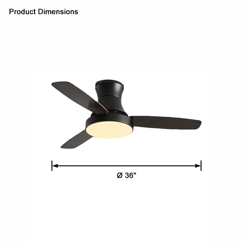 WOMO Black Low Profile Ceiling Fan Lamp-WM5053