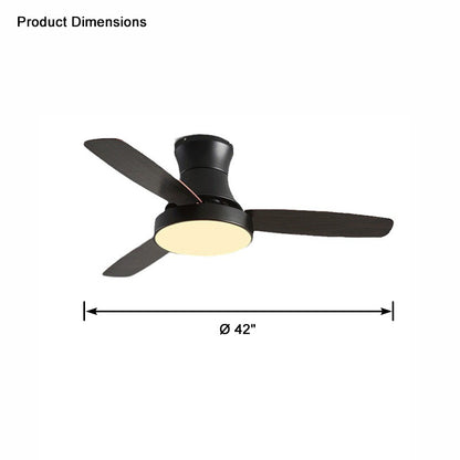 WOMO Black Low Profile Ceiling Fan Lamp-WM5053