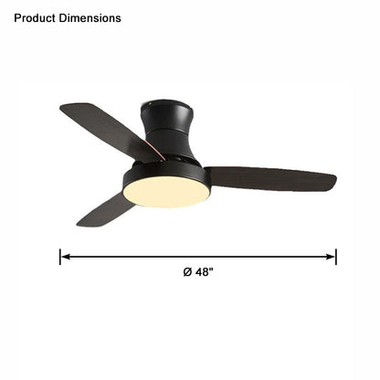 WOMO Black Low Profile Ceiling Fan Lamp-WM5053