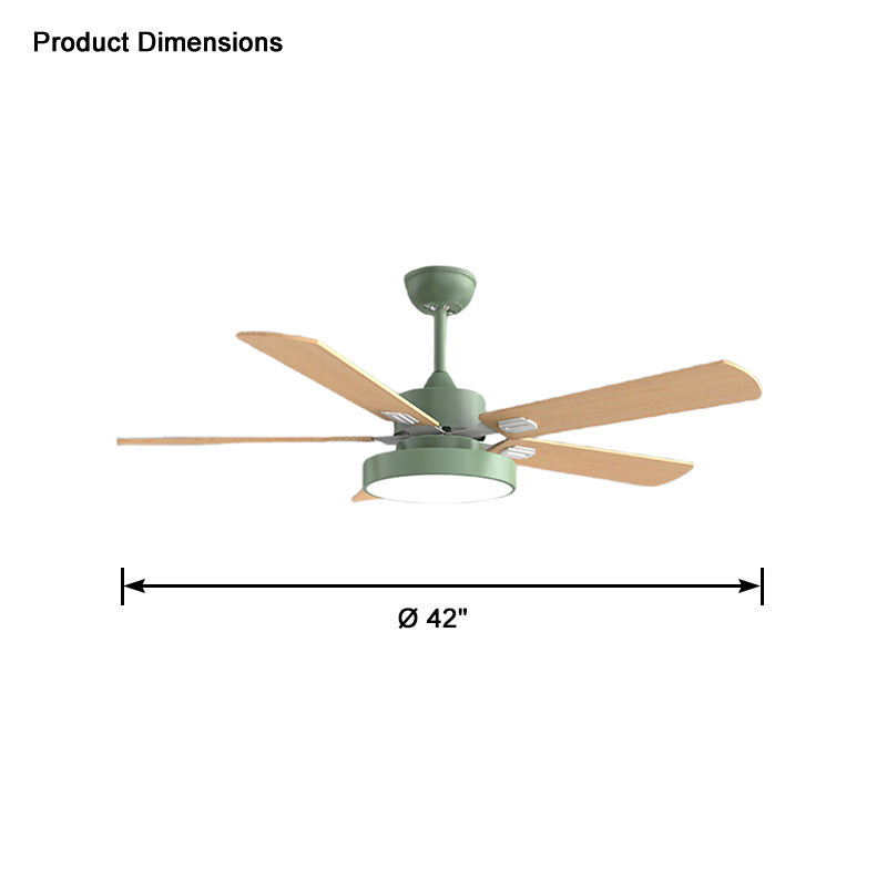 WOMO 5 Wood Blade Ceiling Fan Lamp-WM5054