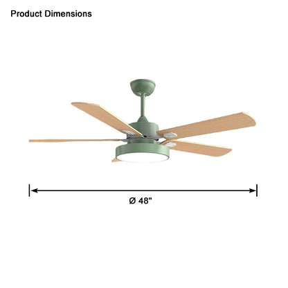 WOMO 5 Wood Blade Ceiling Fan Lamp-WM5054