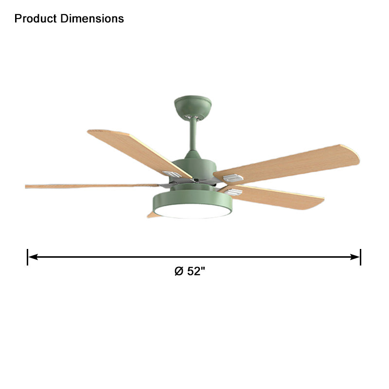 WOMO 5 Wood Blade Ceiling Fan Lamp-WM5054