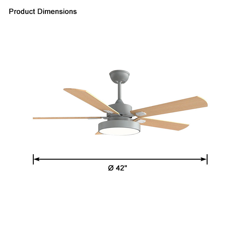 WOMO 5 Wood Blade Ceiling Fan Lamp-WM5054