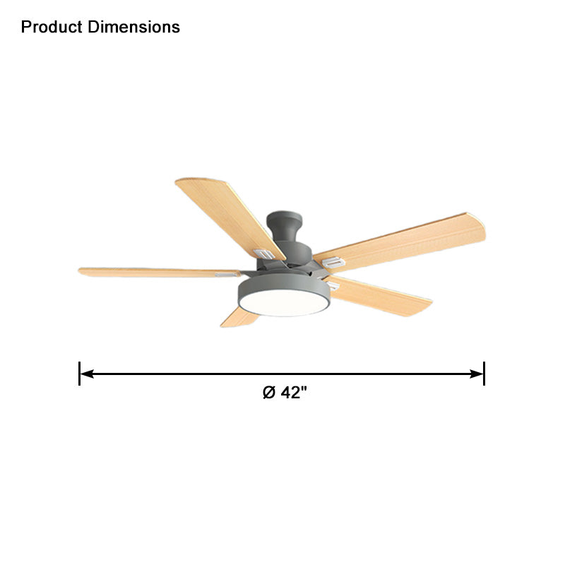 WOMO 5 Wood Blade Ceiling Fan Lamp-WM5054