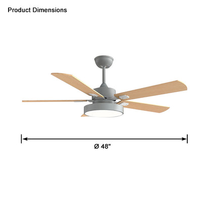 WOMO 5 Wood Blade Ceiling Fan Lamp-WM5054