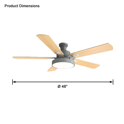 WOMO 5 Wood Blade Ceiling Fan Lamp-WM5054