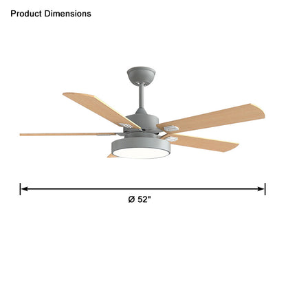 WOMO 5 Wood Blade Ceiling Fan Lamp-WM5054