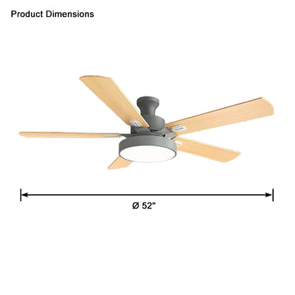 WOMO 5 Wood Blade Ceiling Fan Lamp-WM5054