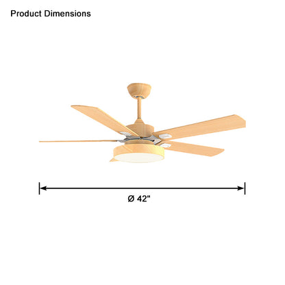 WOMO 5 Wood Blade Ceiling Fan Lamp-WM5054