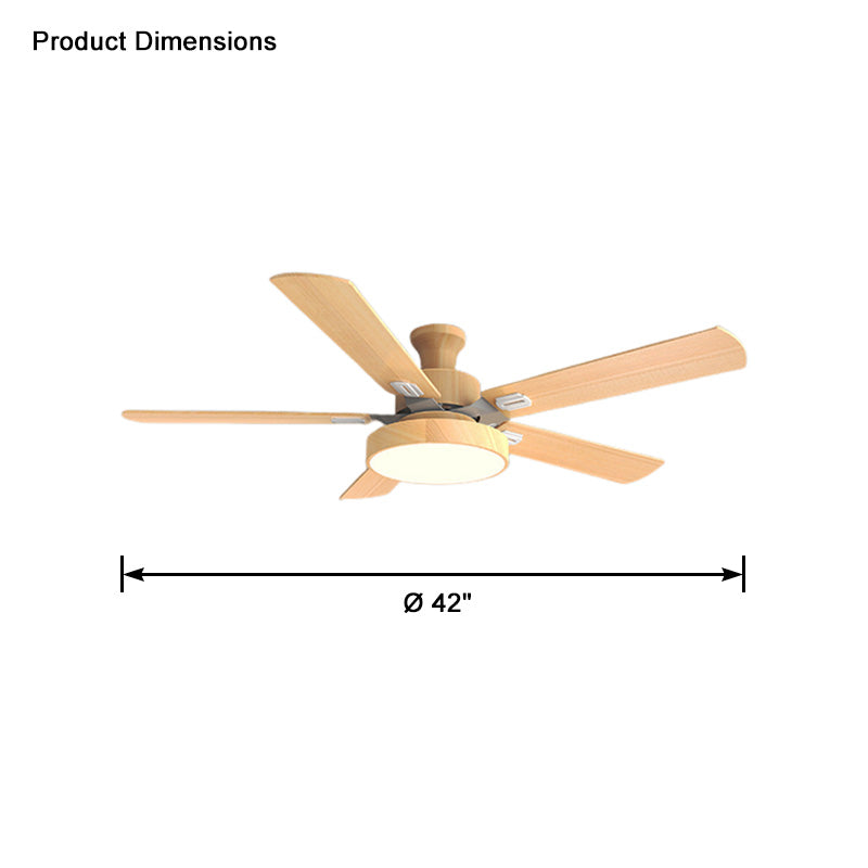 WOMO 5 Wood Blade Ceiling Fan Lamp-WM5054