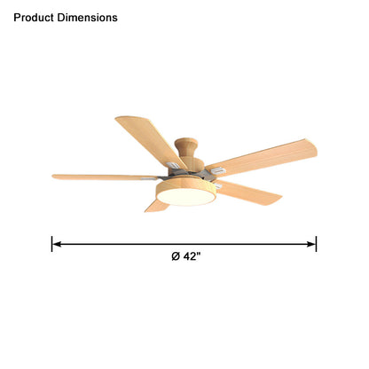 WOMO 5 Wood Blade Ceiling Fan Lamp-WM5054