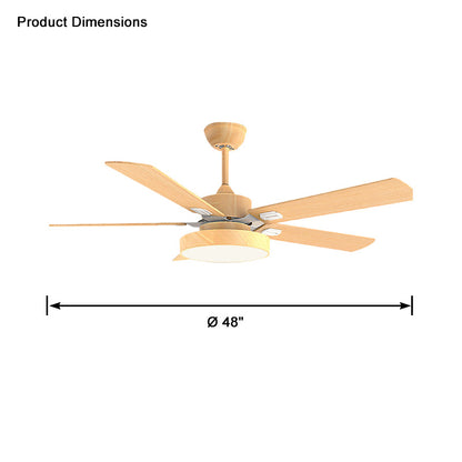 WOMO 5 Wood Blade Ceiling Fan Lamp-WM5054