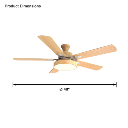 WOMO 5 Wood Blade Ceiling Fan Lamp-WM5054