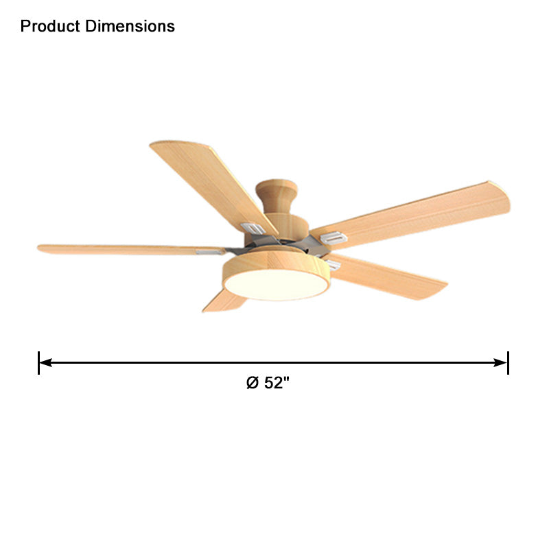 WOMO 5 Wood Blade Ceiling Fan Lamp-WM5054