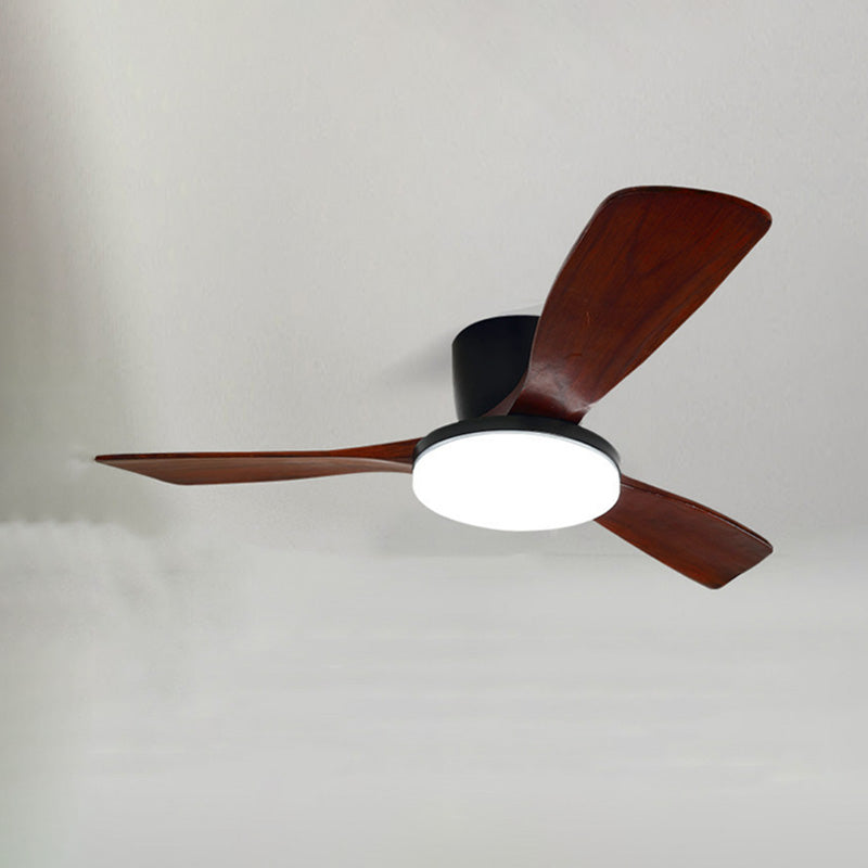 WOMO 3 Wood Blade Low Profile Ceiling Fan Lamp-WM5058