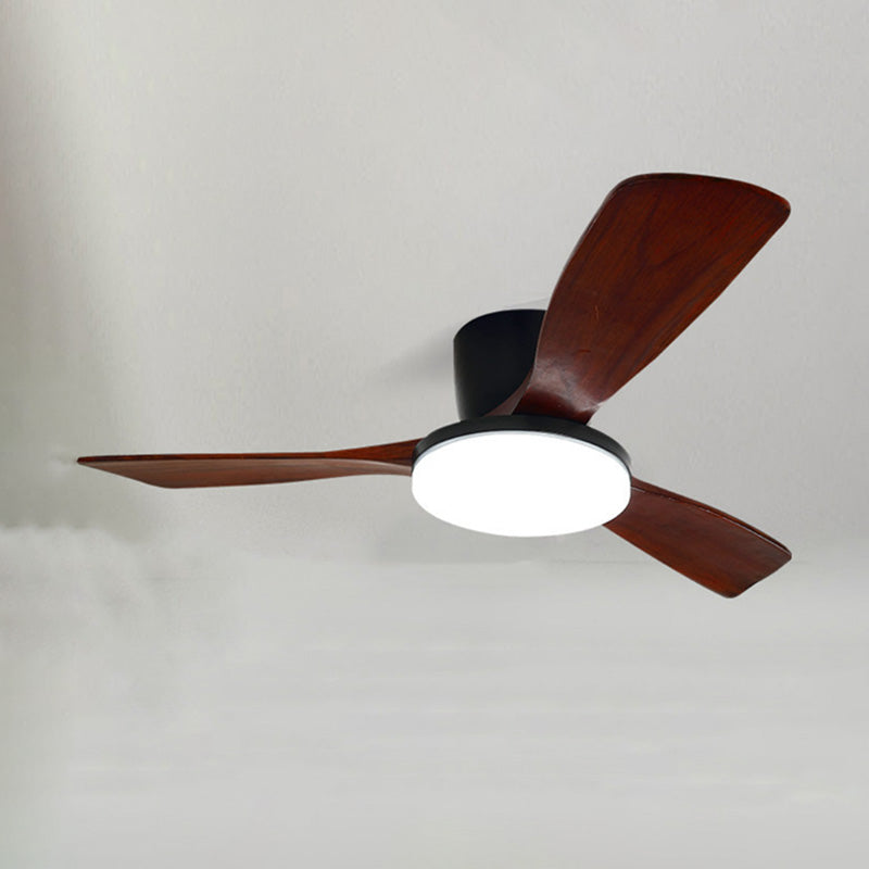 WOMO 3 Wood Blade Low Profile Ceiling Fan Lamp-WM5058