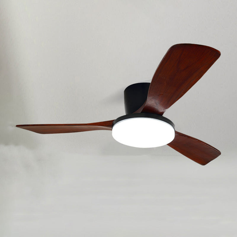 WOMO 3 Wood Blade Low Profile Ceiling Fan Lamp-WM5058