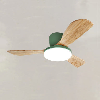 WOMO 3 Wood Blade Low Profile Ceiling Fan Lamp-WM5058