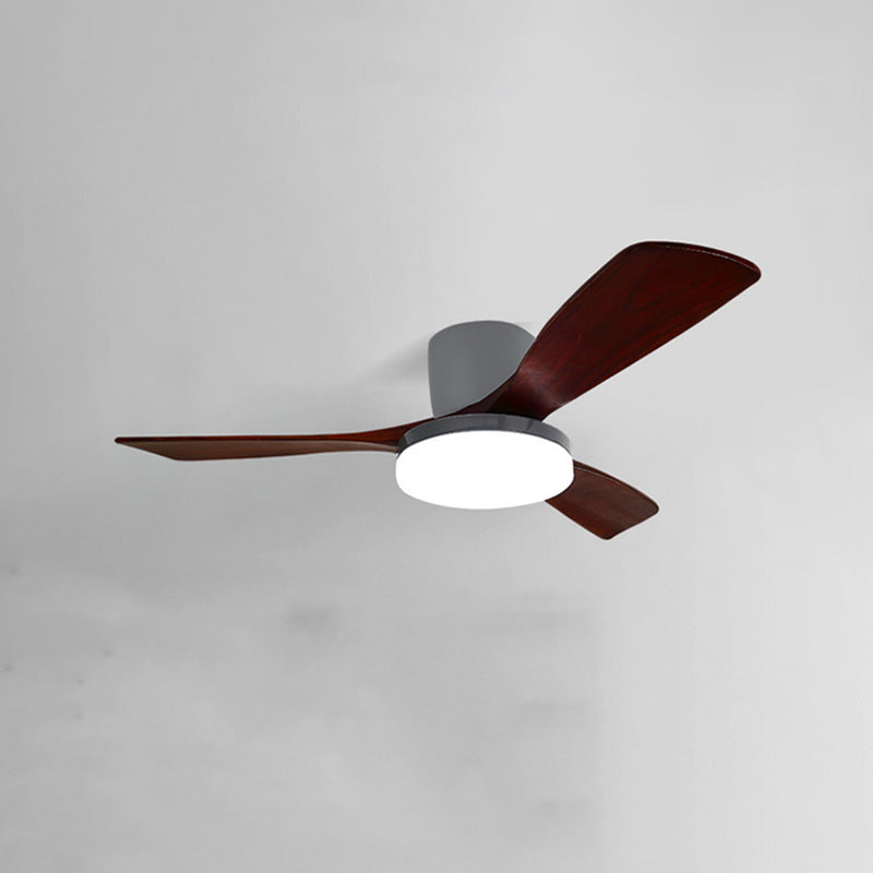 WOMO 3 Wood Blade Low Profile Ceiling Fan Lamp-WM5058