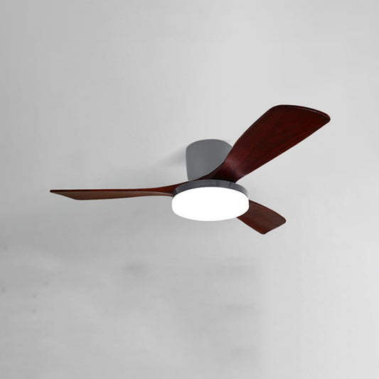 WOMO 3 Wood Blade Low Profile Ceiling Fan Lamp-WM5058