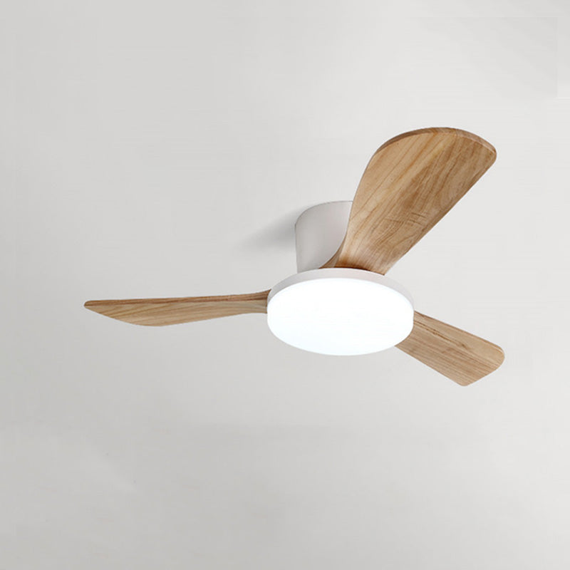 WOMO 3 Wood Blade Low Profile Ceiling Fan Lamp-WM5058