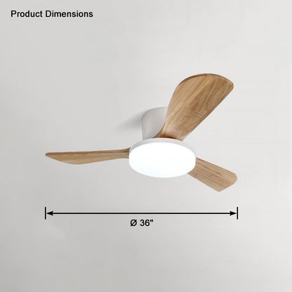 WOMO 3 Wood Blade Low Profile Ceiling Fan Lamp-WM5058