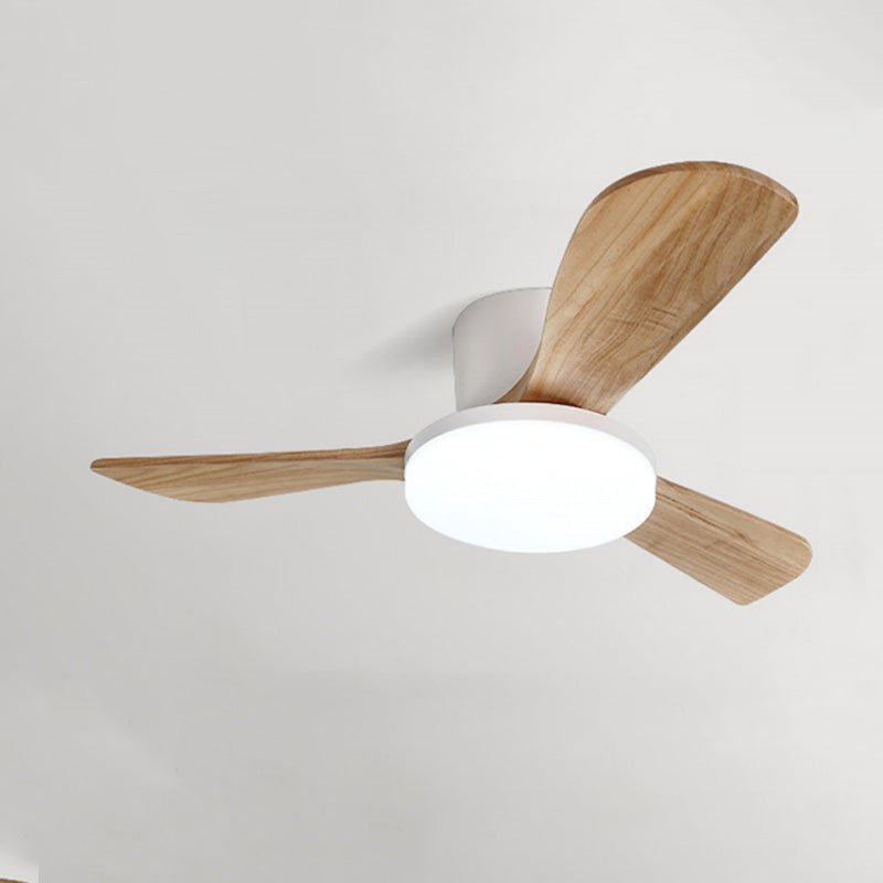 WOMO 3 Wood Blade Low Profile Ceiling Fan Lamp-WM5058