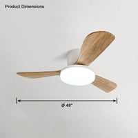 WOMO 3 Wood Blade Low Profile Ceiling Fan Lamp-WM5058