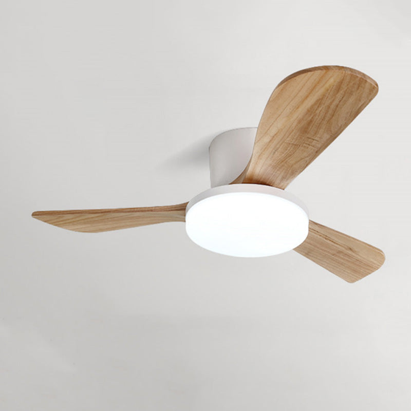 WOMO 3 Wood Blade Low Profile Ceiling Fan Lamp-WM5058