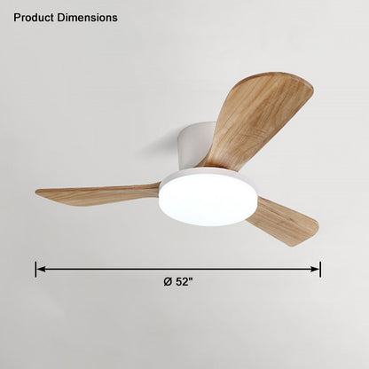 WOMO 3 Wood Blade Low Profile Ceiling Fan Lamp-WM5058