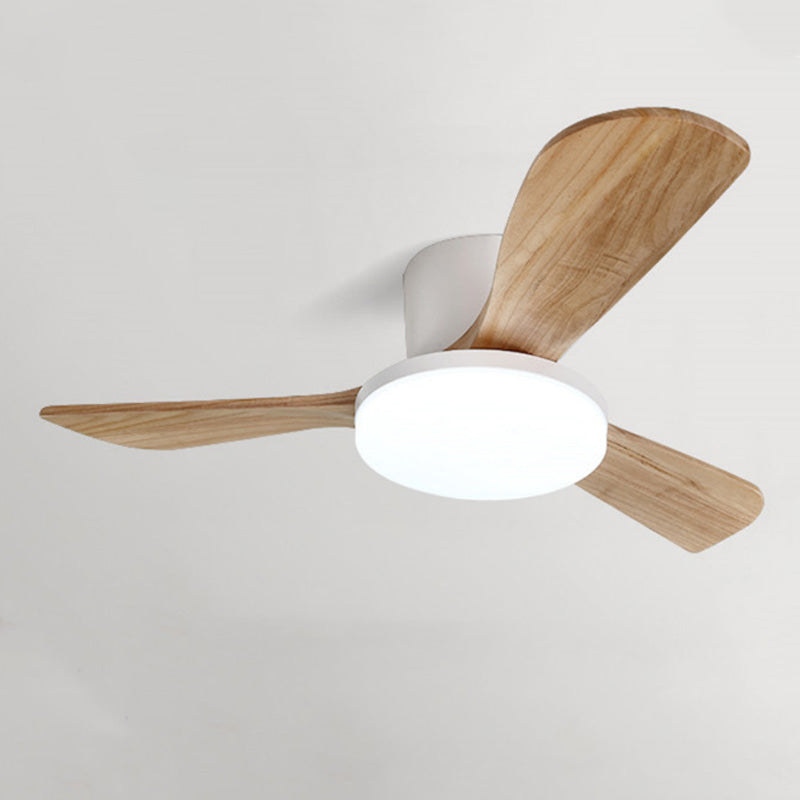 WOMO 3 Wood Blade Low Profile Ceiling Fan Lamp-WM5058