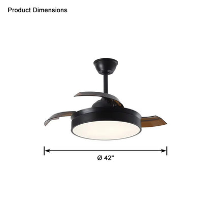 WOMO Black Retractable Ceiling Fan Lamp-WM5059