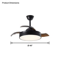 WOMO Black Retractable Ceiling Fan Lamp-WM5059