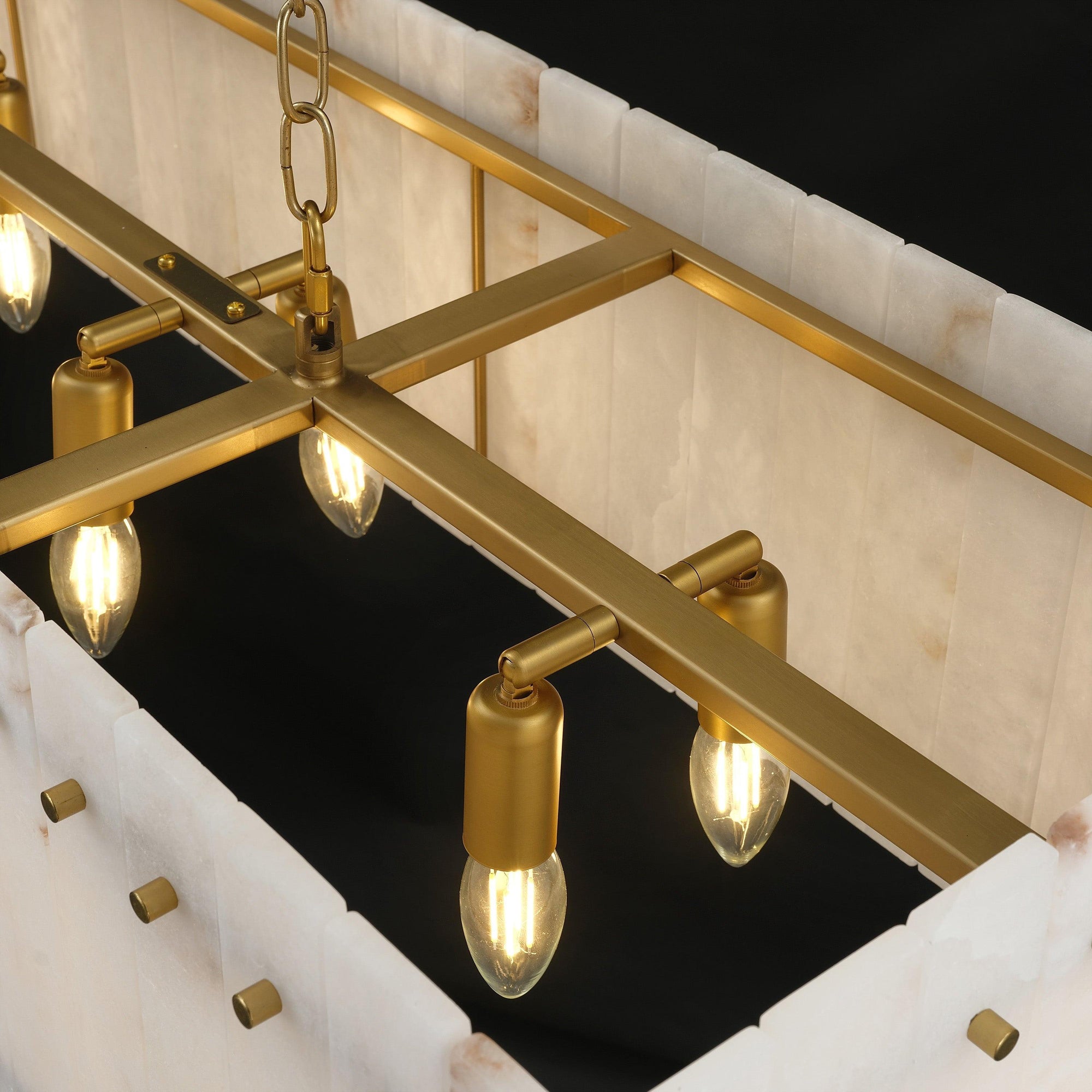 WOMO Alabaster Rectangular Chandelier - San Marco