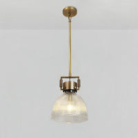 WOMO 10 Inch Ribbed Glass Dome Pendant Light - Machinist