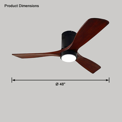 WOMO Mid-century Modern Hugger Ceiling Fan Lamp-WM5067